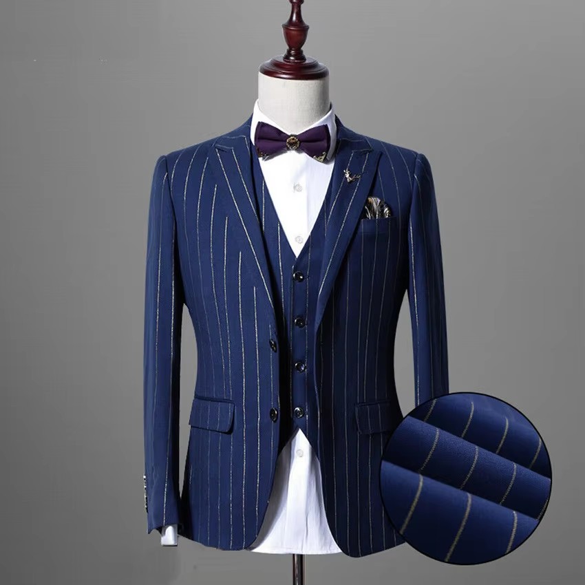 بدلة رجالية مخططة باللون الذهب - مراجعة Men'S Grooming Jacket وسعره