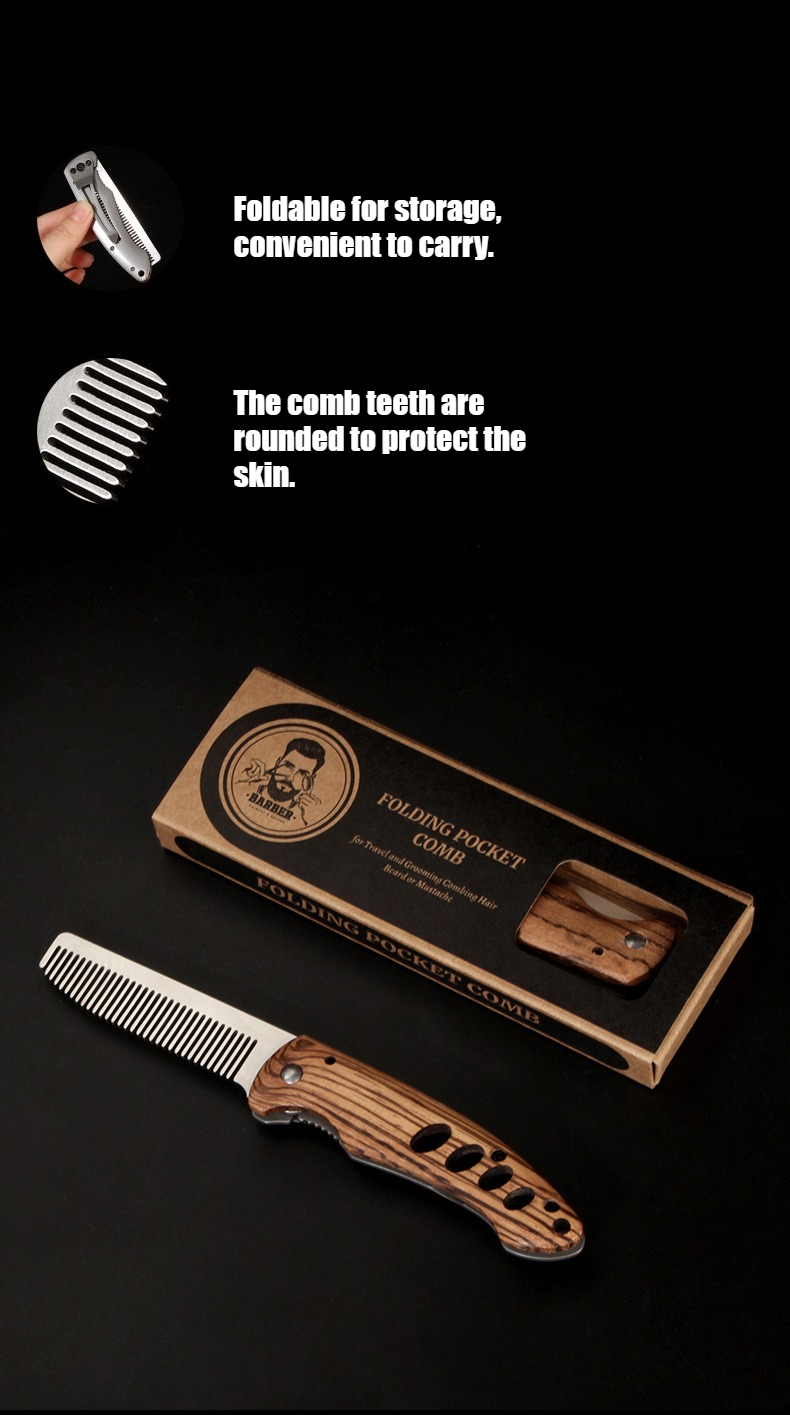 مشط لحية قابل للطي من الخشب ال - مراجعة Mens Grooming Travel Kit وسعره