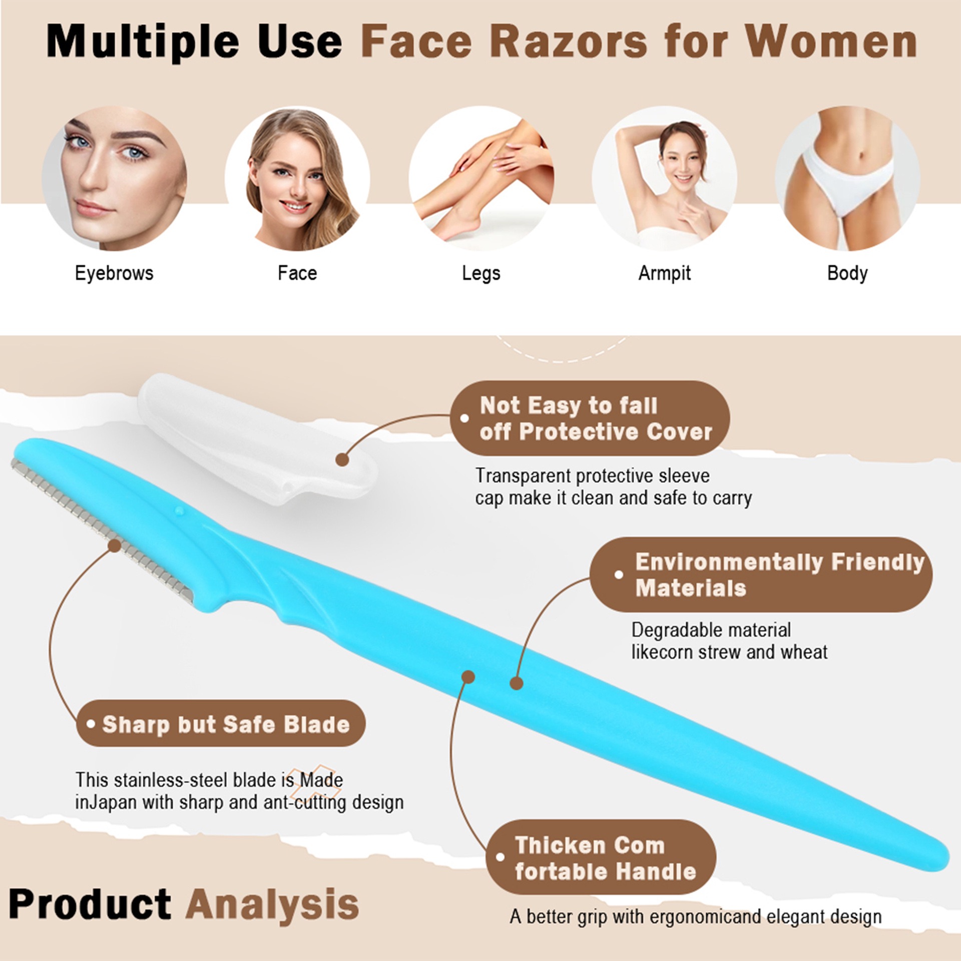 شفرة حلاقة للحواجب والوجه للنس - مراجعة Eyebrow Razor Trimmer وسعره